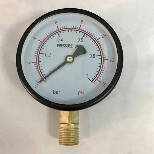 Pressure Gauge Specifications: 1bar / 14psi, 100mm Dial, M20x1.5 Thread