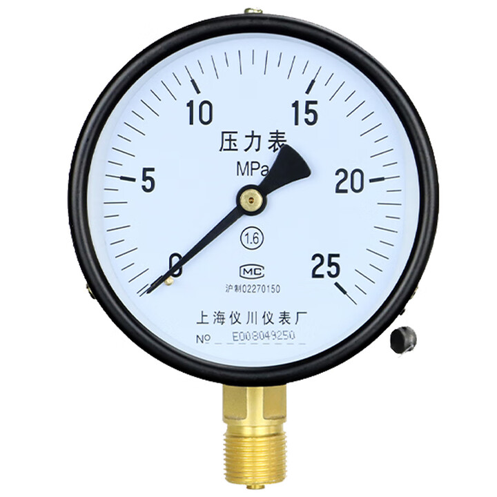 100真空压力表 0-25MPA量程的多元化选择与工业应用解析